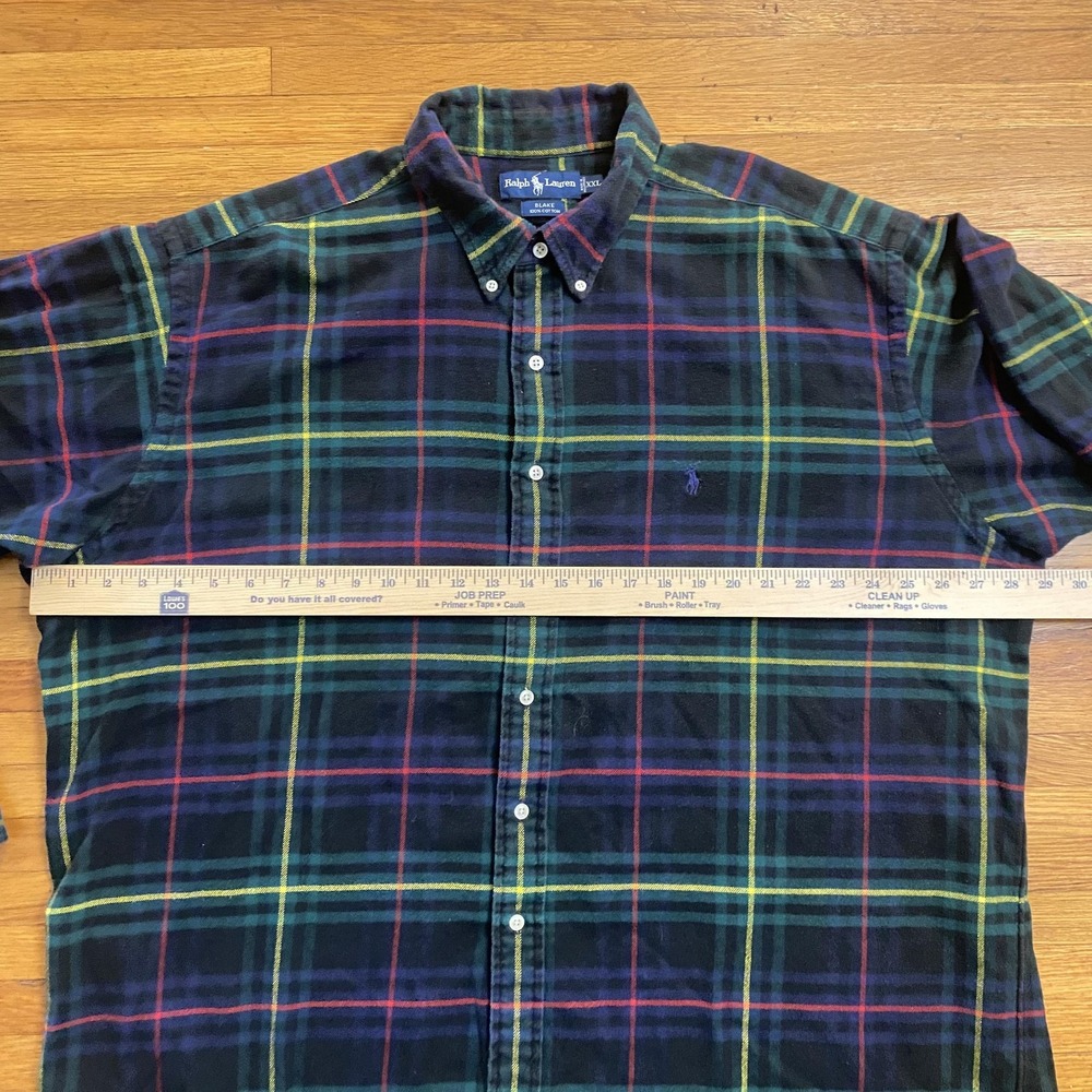 Ralph Lauren Shirt Mens 2XL Black Plaid Blake Button Down Cotton Pony Logo - Picture 6 of 10